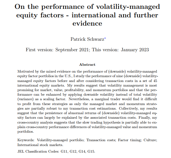 On the performance of volatility-managed equity factors - international and further evidence