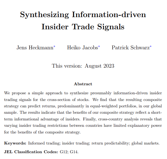 Synthesizing Information-driven Insider Trade Signals